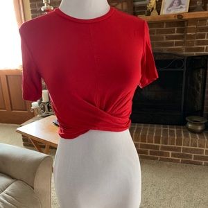 Basic red crop top